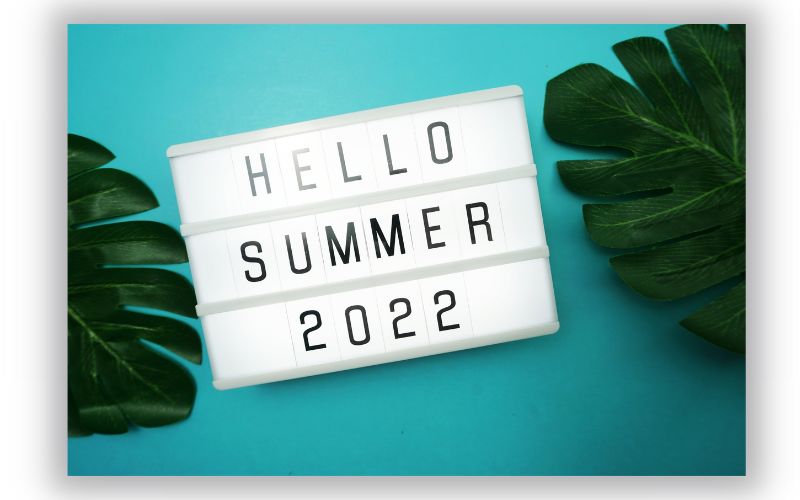 Cinema style lightbox with tiles showing hello summer 2022